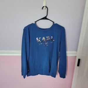 KARL LAGER blue sparkly sweater, Size ML, Cotton